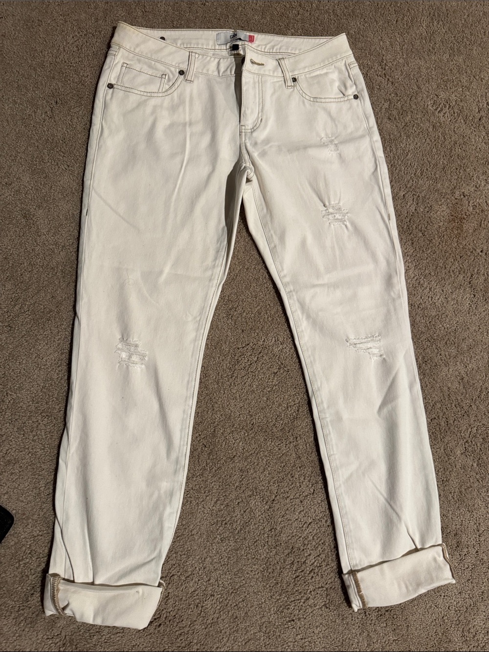 CAbi Women's Slim Straight Jeans in White